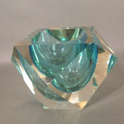 Large Faceted Murano Glass Sommerso Bowl by Flavio Poli, 1950s-WK-730766