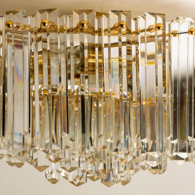 Large Faceted Prims and Gild Brass Flush Mount by J.T. Kalmar, 1970s-VDW-1015920