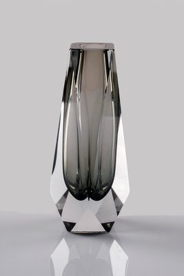 Large Faceted Sommerso Murano Glass Vase by Flavio Poli for Seguso, 1960s-LBS-1225761