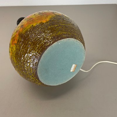 Large Fat Lava and Teak Lamp from Krösselbach Ceramic, Germany, 1970s-QZ-1307129