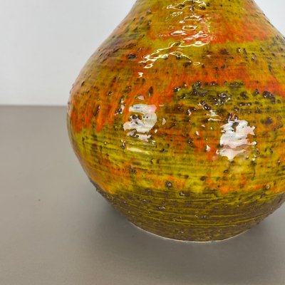 Large Fat Lava and Teak Lamp from Krösselbach Ceramic, Germany, 1970s-QZ-1307129