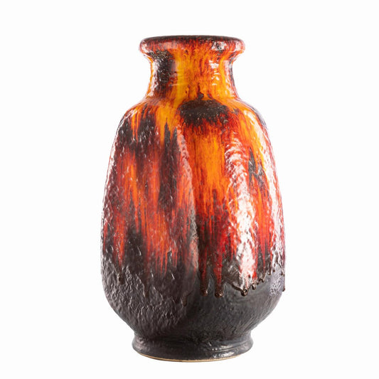 Large Fat Lava Model 608/50 Red Fire Floor Vase by Dumler & Breiden, Germany, 1960s