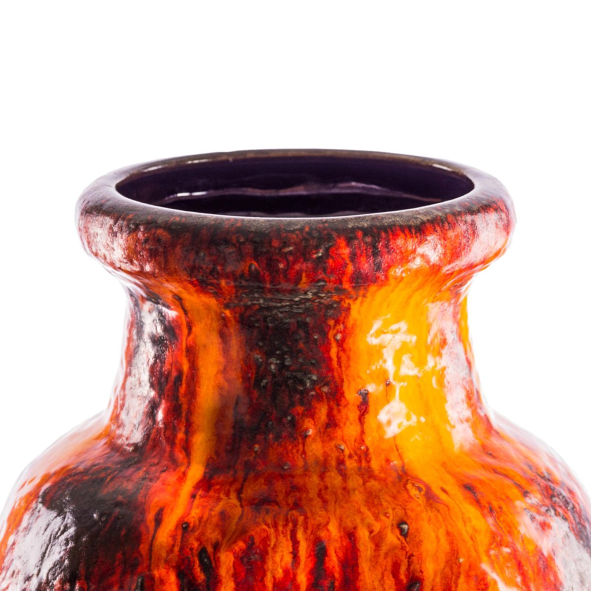 Large Fat Lava Model 608/50 Red Fire Floor Vase by Dumler & Breiden, Germany, 1960s