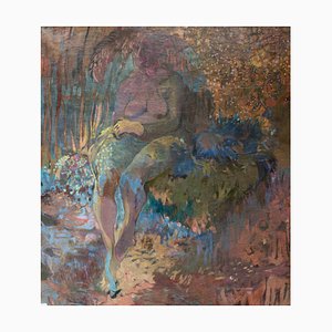 Large Female Nude in a Surrealist Landscape, Oil on Canvas-FSD-1361885