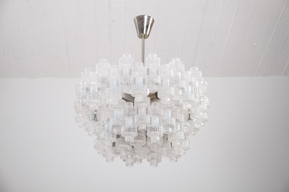 Large Festival Chandelier attributed to Gert Nyström for Orrefors, 1950s