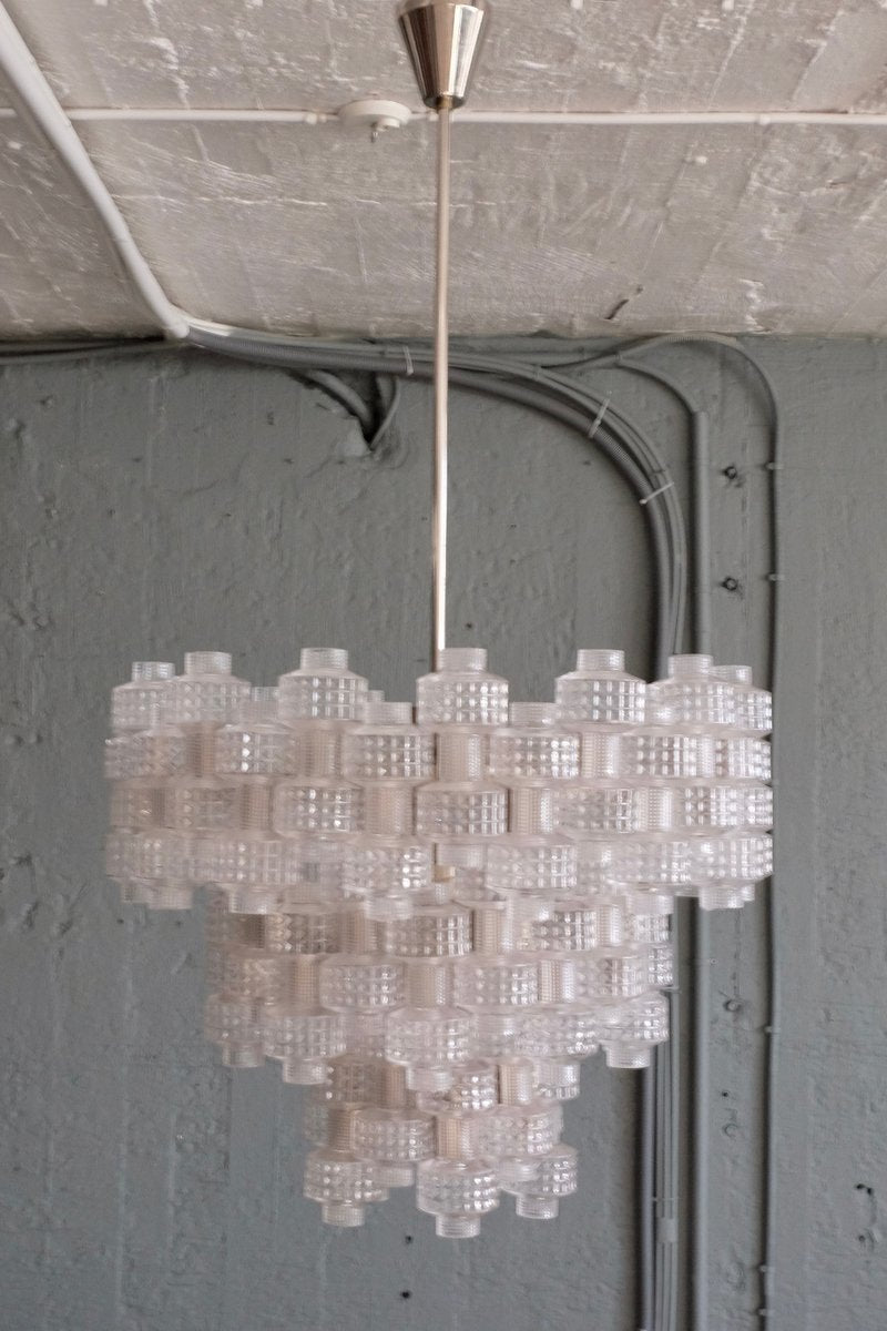 Large Festival Chandelier by Gert Nyström for Orrefors, 1960s