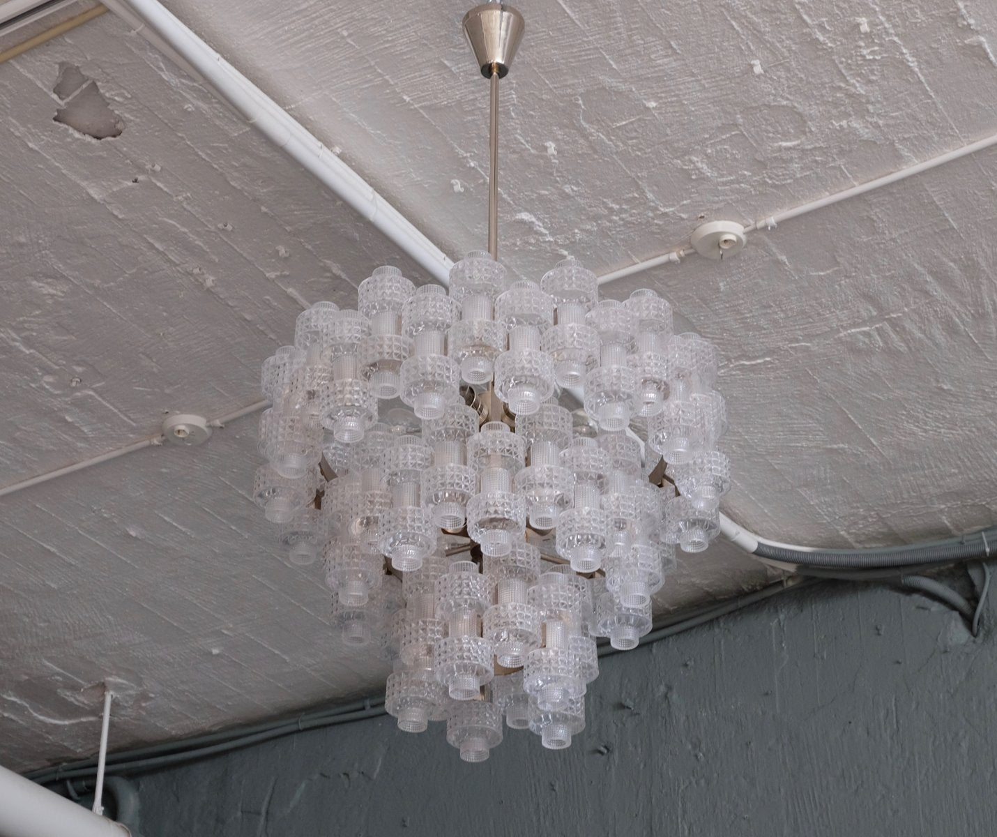 Large Festival Chandelier by Gert Nyström for Orrefors, 1960s