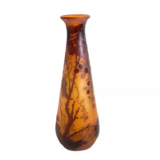 Large Flaky Glass Vase by Emile Galle, 1906