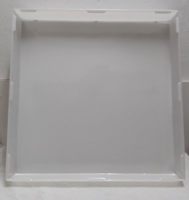 Large Flat Square Ceiling Lamp with White Plastic Mounting from AEG, 1970s-HOI-774313