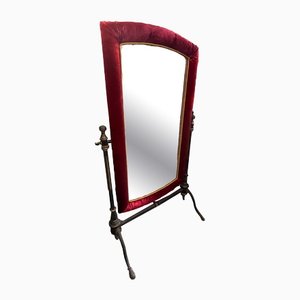 Large Floor Mirror with Velvet Frame-BNU-1049358