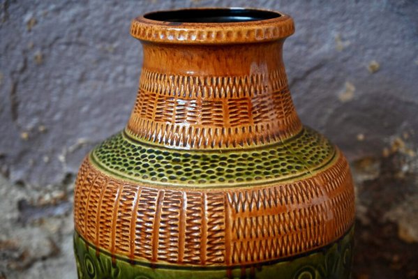 Large Floor Vase with Ethnic Decorations from Bay Keramik, 1960s-AIU-1780350