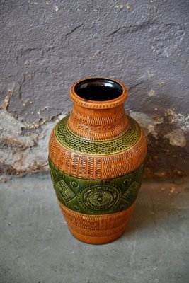 Large Floor Vase with Ethnic Decorations from Bay Keramik, 1960s-AIU-1780350