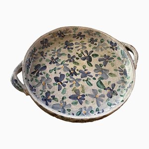 Large Floral Ceramic Dish from Jacques Laurent, 1950s-TEP-1452398