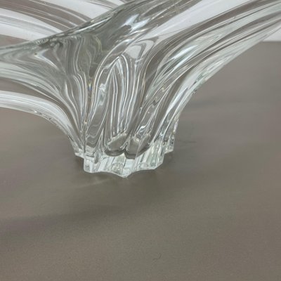 Large Floral Crystal Glass Shell Bowl Centerpiece from Art Vannes, France, 1970-QZ-1256950