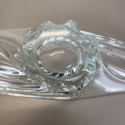 Large Floral Crystal Glass Shell Bowl Centerpiece from Art Vannes, France, 1970-QZ-1256950