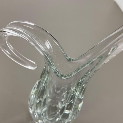 Large Floral Crystal Glass Vase Attributed to Flavio Poli from Art Vannes, France, 1970s-QZ-1135746