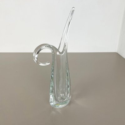 Large Floral Crystal Glass Vase Attributed to Flavio Poli from Art Vannes, France, 1970s-QZ-1135746