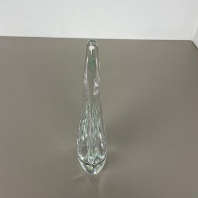 Large Floral Crystal Glass Vase Attributed to Flavio Poli from Art Vannes, France, 1970s-QZ-1135746