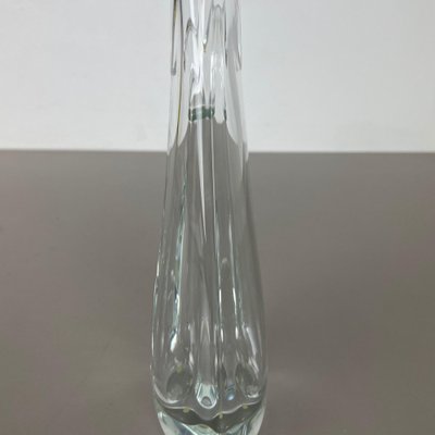 Large Floral Crystal Glass Vase Attributed to Flavio Poli from Art Vannes, France, 1970s-QZ-1135746