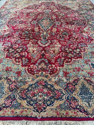 Large Floral Kirman Style Rug, 1930s-YMM-1801605