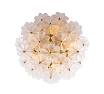 Large Floral Wall or Flush Mount Lamp by Ernst Palme for Palwa-DEK-937040