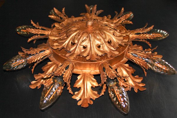 Large Florentine Chandelier attributed to Banci Firenze, Italy, 1960s-ZA-1426129