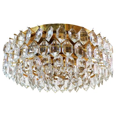 Large Flush Mount Chandelier in Crystal & Brass from Lobmeyr / Bakalowits & Sons-DEK-932572