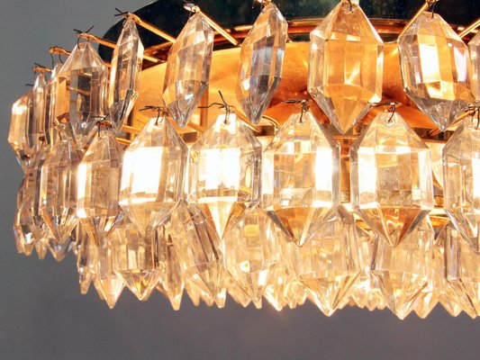 Large Flush Mount Chandelier in Crystal & Brass from Lobmeyr / Bakalowits & Sons-DEK-932572