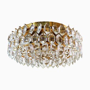 Large Flush Mount Chandelier in Crystal & Brass from Lobmeyr / Bakalowits & Sons-DEK-932572