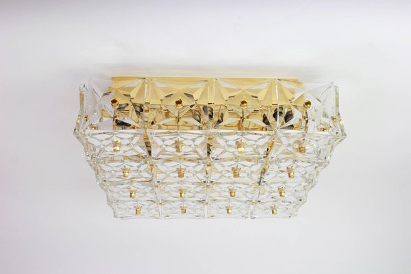 Large Flush Mount Faceted Crystal Light Fixture by Kinkeldey, Germany, 1970s-UGR-1085649