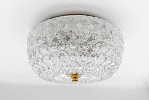 Large Flush Mount Lamp in Glass from Limburg, Germany, 1960s-KQB-1812927