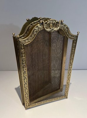 Large Folding Fire Screen in Brass and Wire Mesh, 1890s-BA-1516218