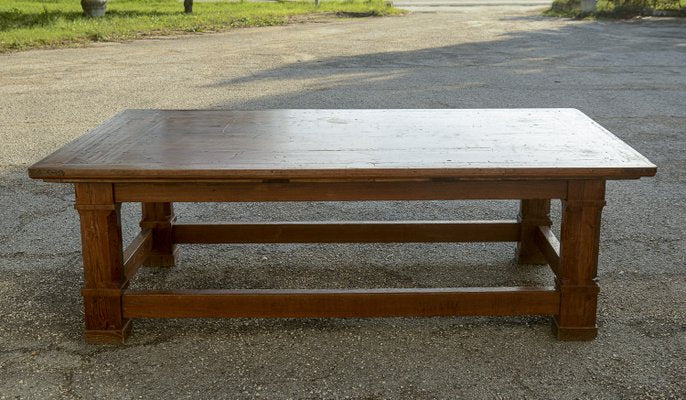 Large Former Billiard Table with Rustic Extensions in Wood, 1800s-RAQ-2033399