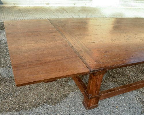 Large Former Billiard Table with Rustic Extensions in Wood, 1800s-RAQ-2033399