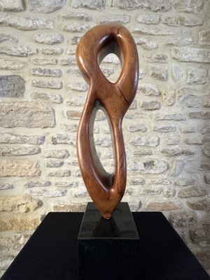 Large Freeform Sculpture, 1960s, Wood on Marble Base-EVQ-2040451