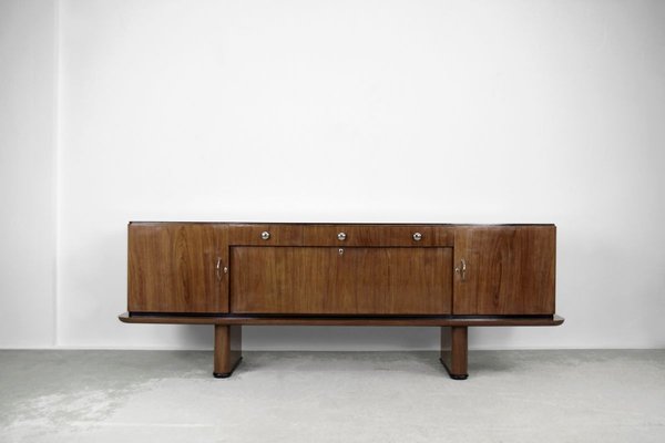 Large French Art Deco Walnut Buffet, 1920s-ZAA-909010