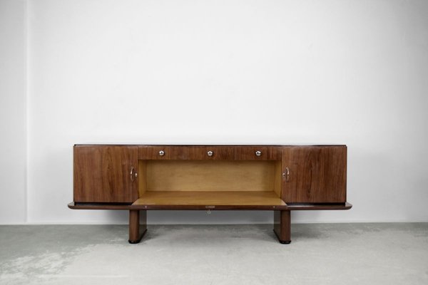 Large French Art Deco Walnut Buffet, 1920s-ZAA-909010