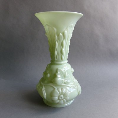 Large French Art Nouveau Light Green Glass Vase, 1900s-WK-767001