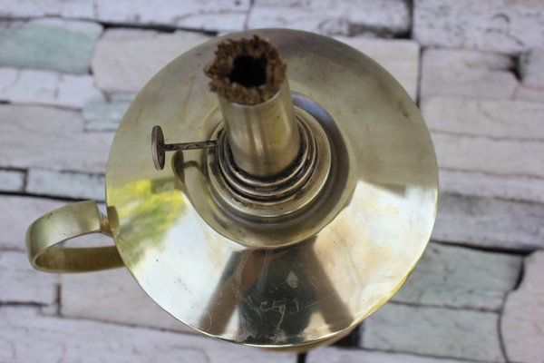 Large French Brass Desk Oil Lamp-UWJ-1288496