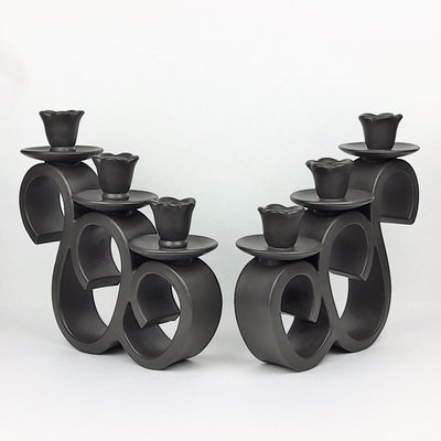 Large French Ceramic Candleholders by Giraud-Vallauris, 1950s, Set of 2-YBU-556497