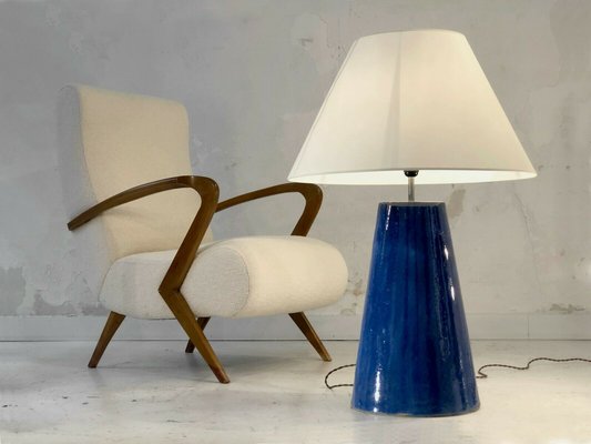 Large French Ceramic Floor Lamp, 1980s-NLF-807586