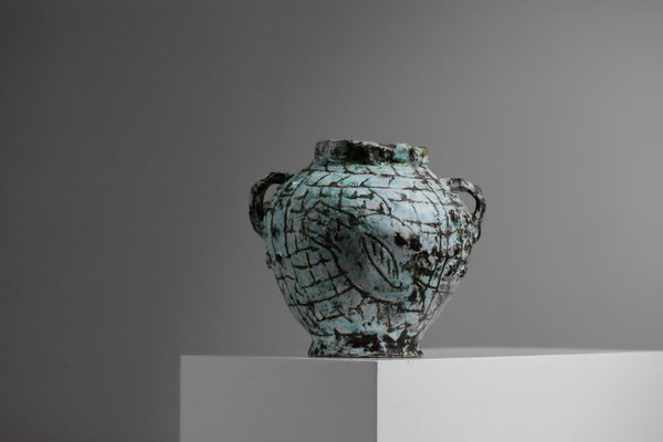 Large French Ceramic Vase by Jérôme Massier for Vallauris, 1960s-YU-1312225