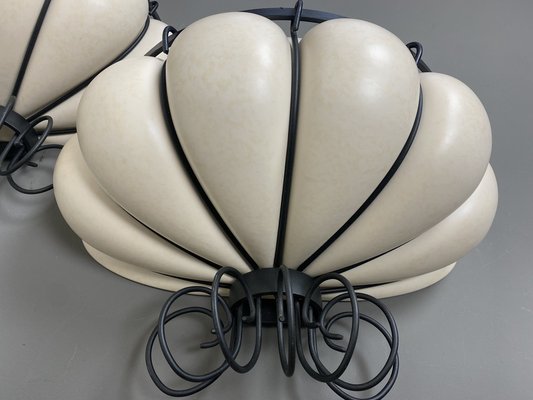 Large French Ceramic Wall Lights from Kostka, 1970s, Set of 2-WZZ-1189535