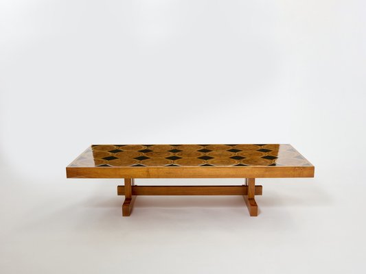 Large French Coffee Table in Oak with Slate Top, 1960s-YJA-1759584