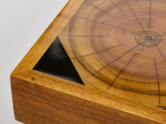 Large French Coffee Table in Oak with Slate Top, 1960s-YJA-1759584