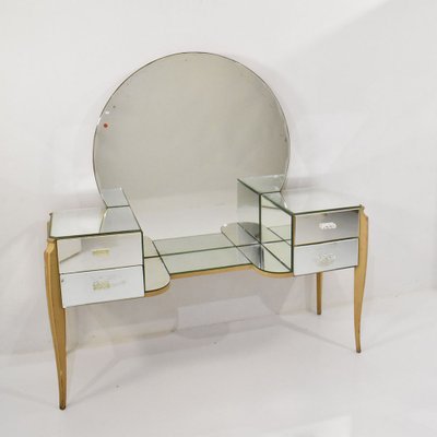 Large French Coiffeuse Glass Dressing Table for Ledies, 1950s-YVI-1739084