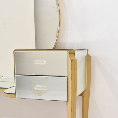 Large French Coiffeuse Glass Dressing Table for Ledies, 1950s-YVI-1739084