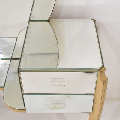 Large French Coiffeuse Glass Dressing Table for Ledies, 1950s-YVI-1739084