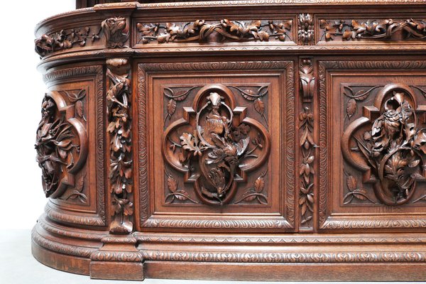 Large French Hunt Cabinet in Oak attributed to Alexander Roux, 1870s-WIP-1735247