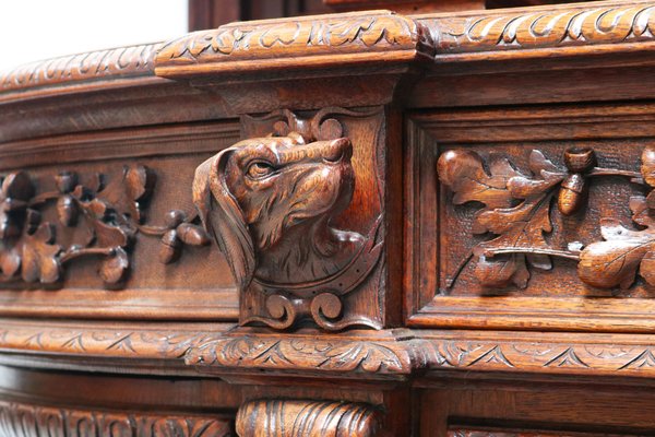 Large French Hunt Cabinet in Oak attributed to Alexander Roux, 1870s-WIP-1735247